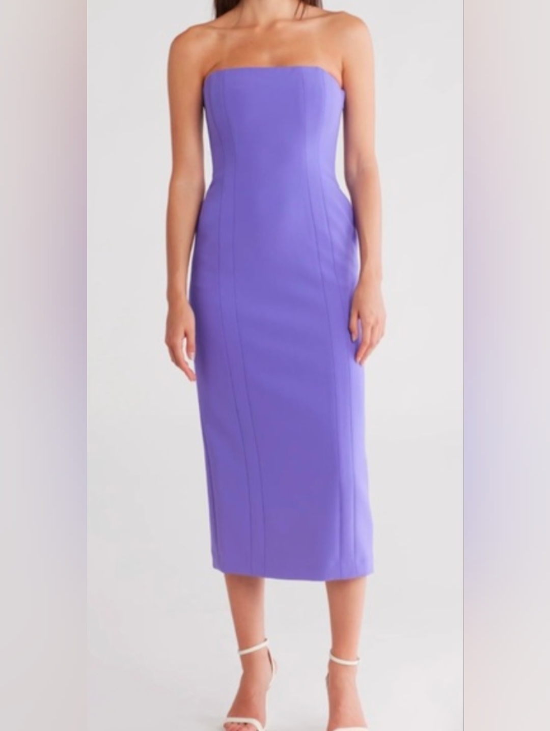 A.L.C. Elizabeth Strapless Midi Dress Electric Iris Purple - Size 8